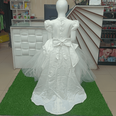 Premium White Party Frock For Girls