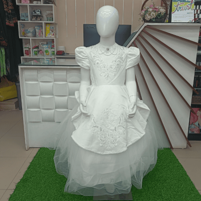 Premium White Party Frock For Girls