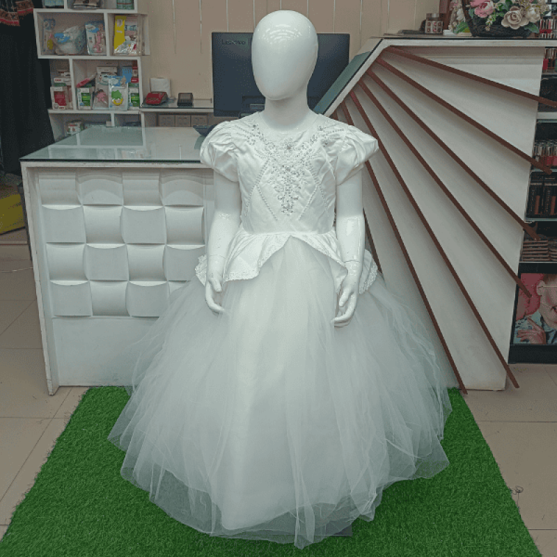 Elegant White Party Frock for Baby Girls