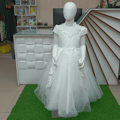 Premium White and Cream Party Frock