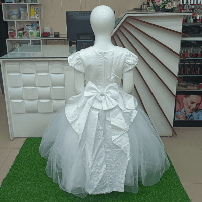 Elegant White Party Frock for Baby Girls