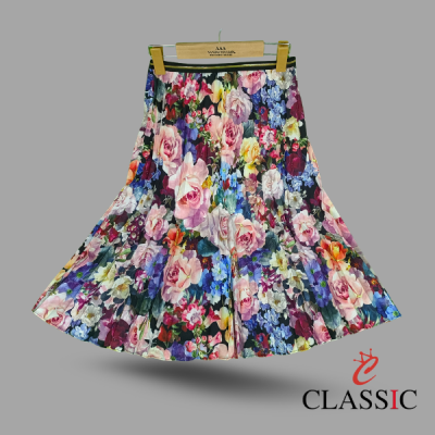 Elegant Multi-Color Printed Ladies Skirt