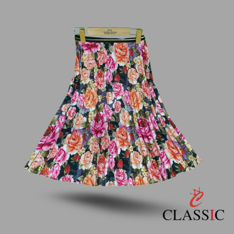 Elegant Multi-Color Printed Ladies Skirt